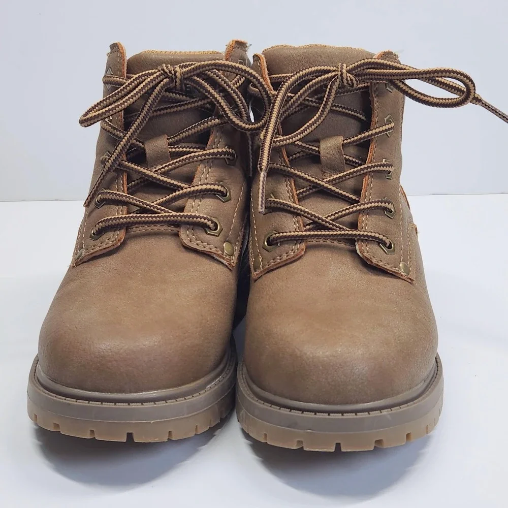 Eddie Bauer Boots Kids Size 12 Brown Hason Winter Combat Lace Up Ankle Lug Sole